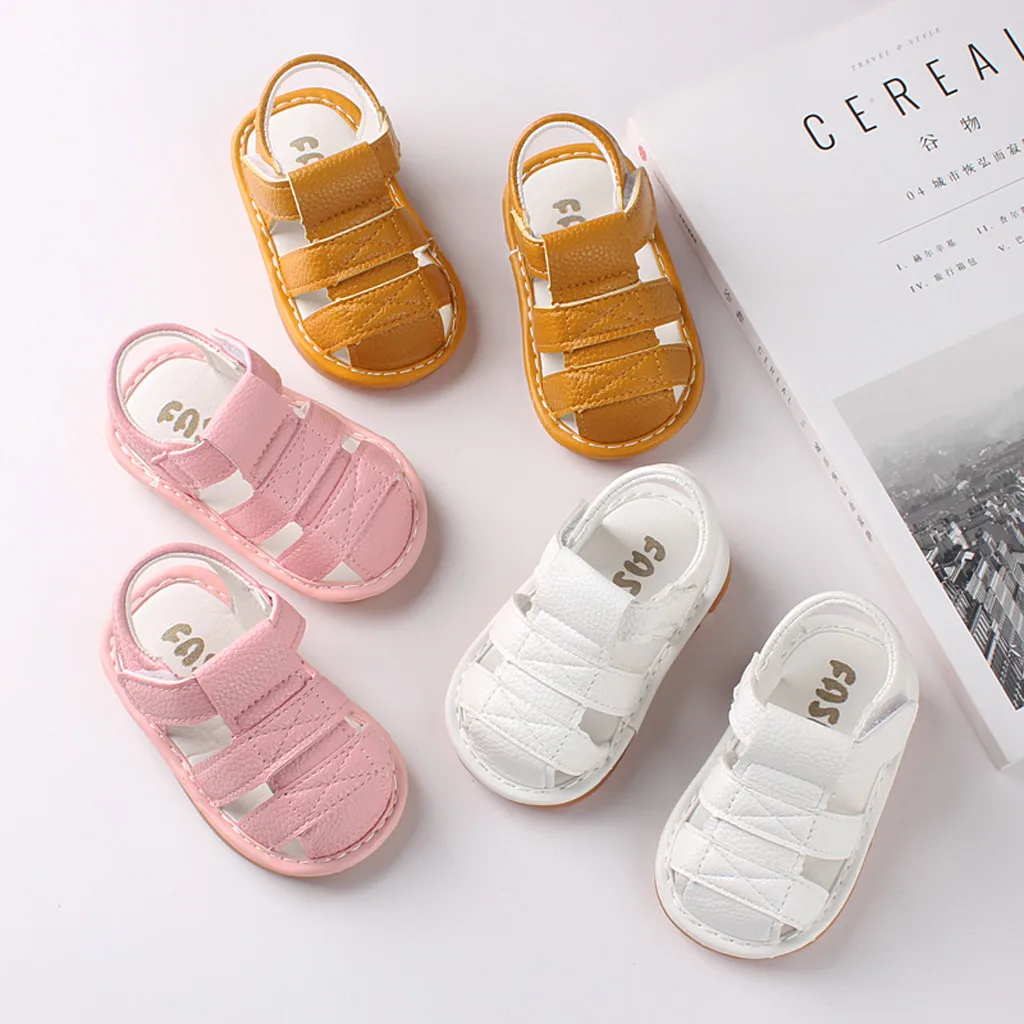 Новые детские пляжные мягкие сандалии для новорожденных девочек и мальчиков; Летняя обувь в римском стиле; сандалии для первых ходунков; мягкая обувь на мягкой подошве
