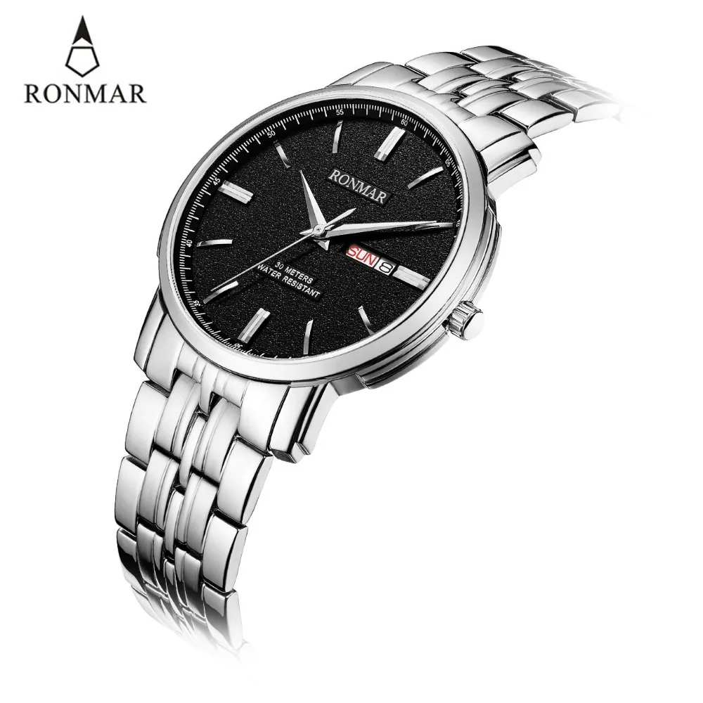 Couple Watch Quartz s Watch Double Calendar Date Waterproof Lovers Women Men Stainless Steel Strap Business 4