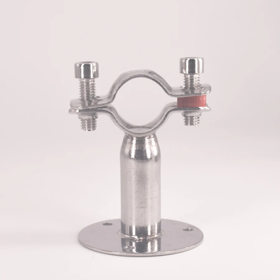 

25-27mm 1" 25.4mm Pipe Hanger Bracket Clamp Support Clip With Base Plate 304 Stainless Steel For Beer Brewing L=50mm