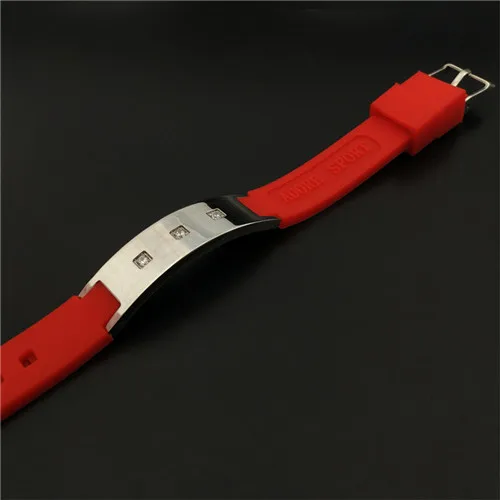 Низкая цена, высокое качество! Спорт Здоровый энергетический Браслет Силиконовый германий магнитный пользовательских браслет - Окраска металла: red