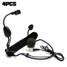 4 шт. головной микрофон 3.5 мм Джек винт замок гарнитура динамический микрофонный КАПСЮЛЬ для беспроводного передатчика поясного WH20TQG EM300 G3 g2