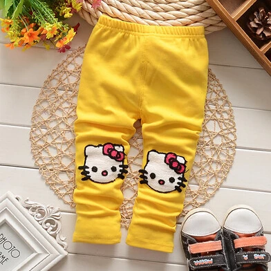 

(1piece /lot) 100% cotton 2016 cartoon Cat yellow baby girl Leggings