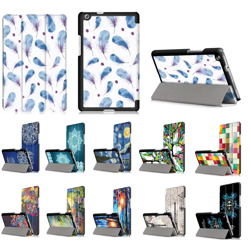 

Colorful Painted PU Leather Ultra Slim Case Cover for Huawei Mediapad M3 Lite 8.0 Flip Stand Tablet Case for Huawei M3 Lite 8.0