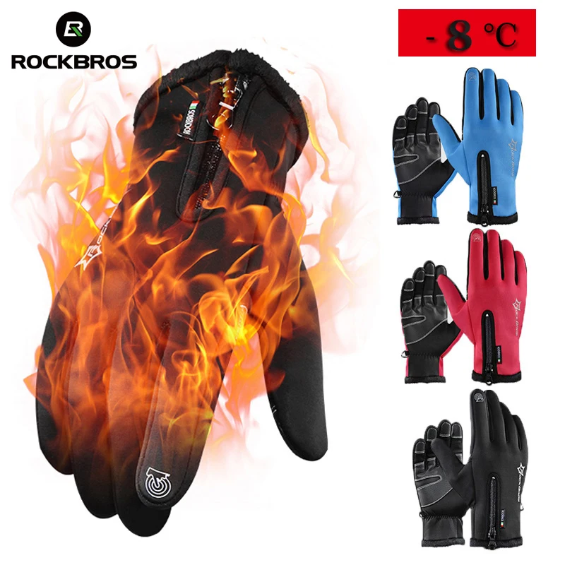 

ROCKBROS Winter Touch Screen Motorcycle gloves Rainproof Full Finger Luva Motoqueiro Guantes Moto Motocross Motorbike Gloves