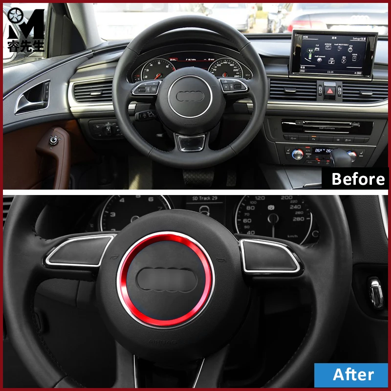 Us 8 55 Auto Innen Zubehor Auto Styling Lenkrad Dekorative Kreis Aufkleber Fit Fur Audi A4 B5 B6 B8 A6 C5 A3 A5 Q5 Q7 In Innenformteile Aus