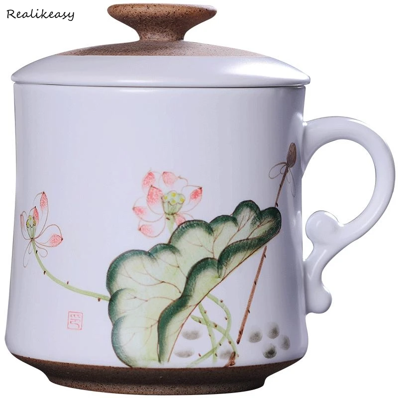 

Personality Painting Ceramic Tea Cup Kung Fu Tea Cup Handmade Exquisite Production Tea Milk Cups and Mugs Unique Gift Mug 4