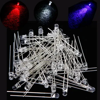 

Led Lamp Diodes Led Lighting 100 Pcs 3mm White Light Discrete LED Bulb Light Luminous Diode 20mA 2000-8000mcd