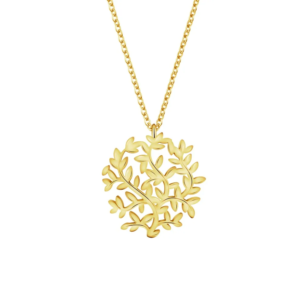 

Modern Laurel Leaves Pendant Necklaces Foliage Jewelry Gold Color Dainty Chain 2017 Fashion Accessoires For Women Collares Mujer