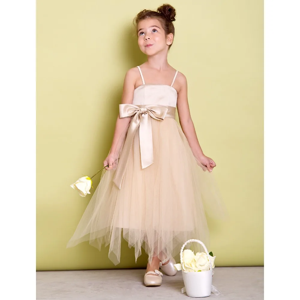 asymmetrical flower girl dress