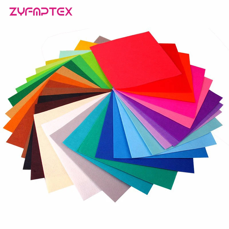 

ZYFMPTEX 40colors/lot 30X30cm Felt Fabric Polyester Non-woven Felt 1mm Thick DIY Handmade Sewing Home Decor Material Mix Color
