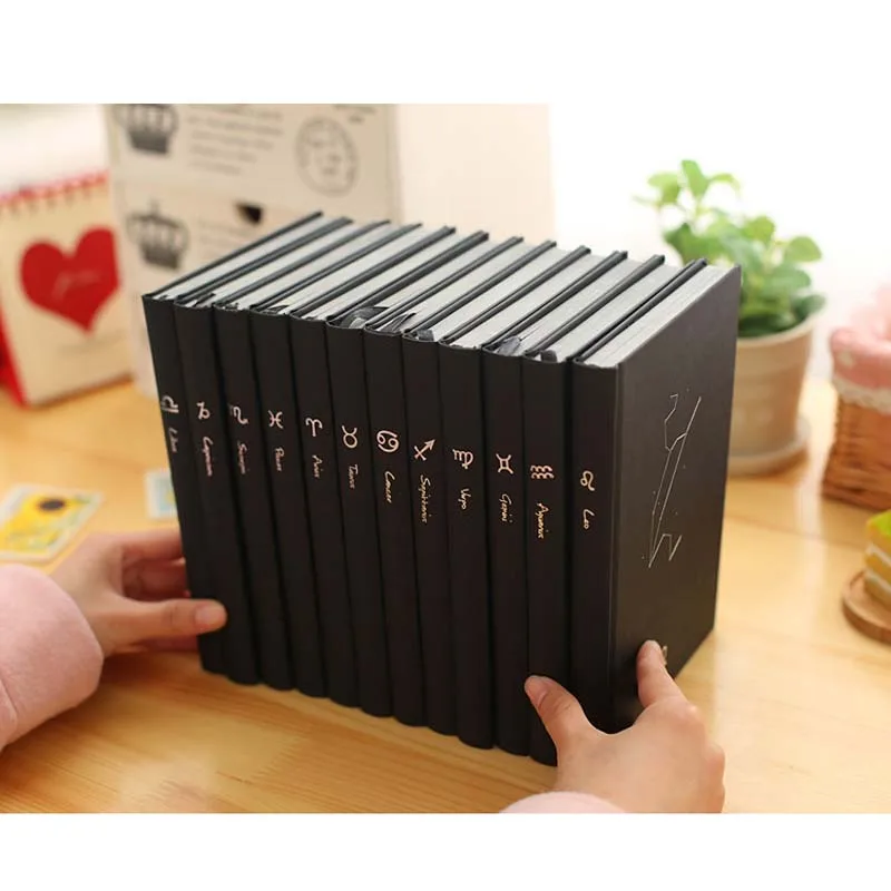 Black Notebook Notepad Program Diary 12 Constellations Black Super Stationery Thick Manuscript Planner Personalized Work Book Black Notebook Notepad Program Diary 12 Constellations Black Super Stationery Thick Manuscript Planner Personalized Work Book
