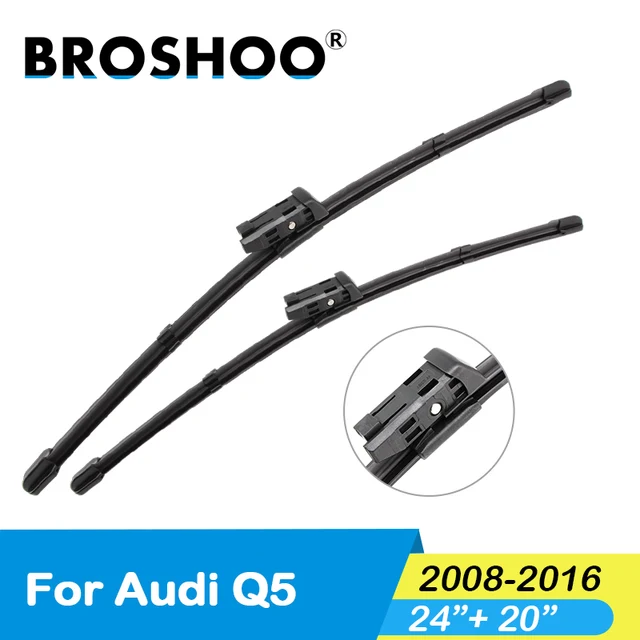 BROSHOO Car Windshield Wiper Blade Natural Rubber 24"&20" For AUDI Q5