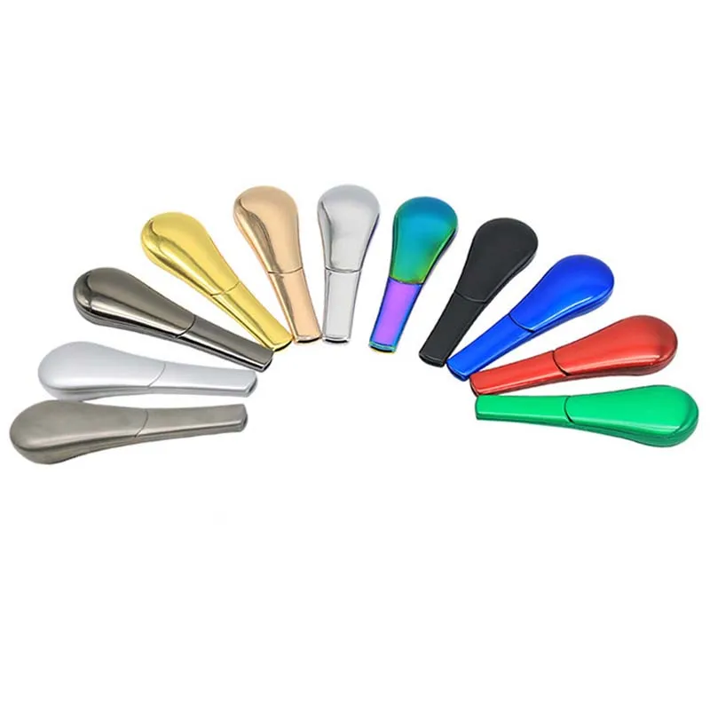 

Creative Metal Spoon Smoking Tobacco Pipes with Lid Mini Tobacco Rod Portable Herb Pipe Smoking Tools Tobacco Herb Accessories