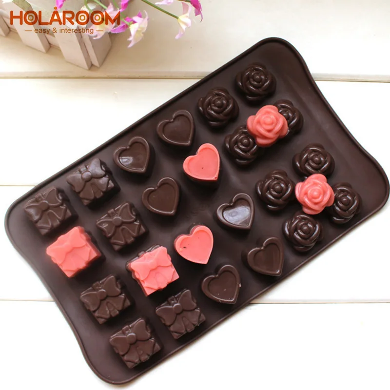 Силиконовая форма для шоколада Holaroom 1 шт. 3 вида цветов инструменты помадки торта