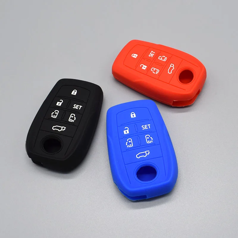 

Silicone car key case cover For Toyota Alphard 2016 Remote 6 button Smart key 6 Button Remote automatic door protect shell