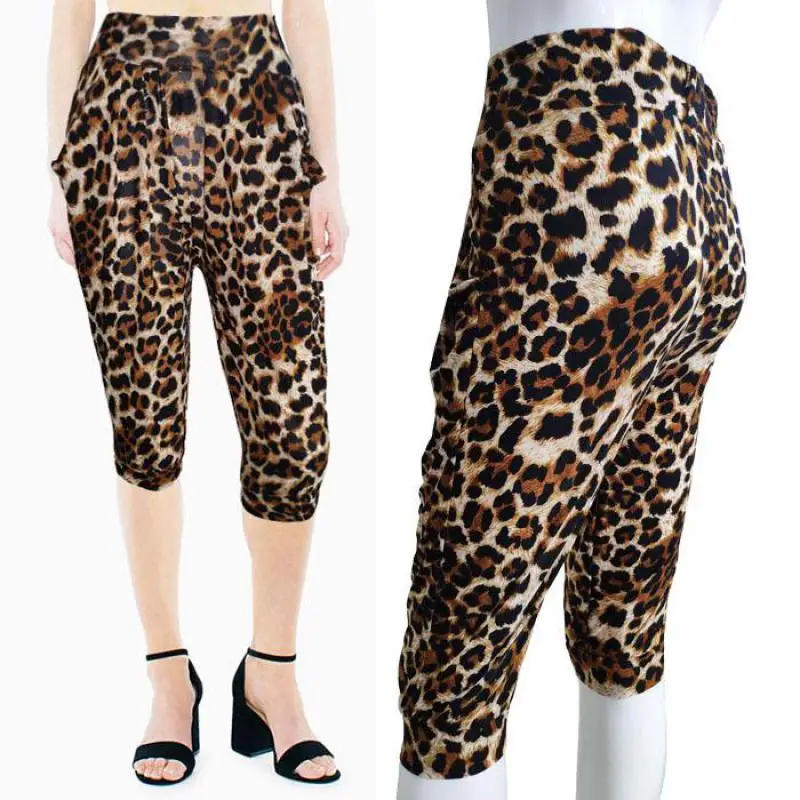 

Women Pants Trousers Casual Athleisure Leopard Print High Waist Leggings Modern Lady Harem pants