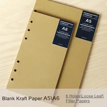 

loose-leaf notebook refill a5 a6 cowhide paper blank hardiron daily memos spiral all blank filler papers