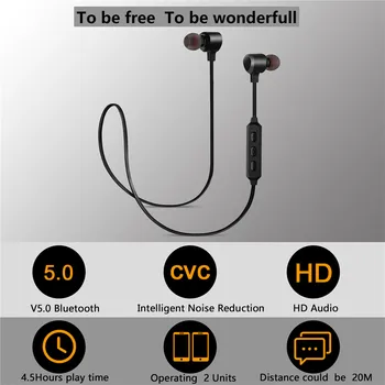 

Wireless Bluetooth Headphone Neckband Earphone For IOS Android Smart Phone Sports Games Wireless Headset Support Charging