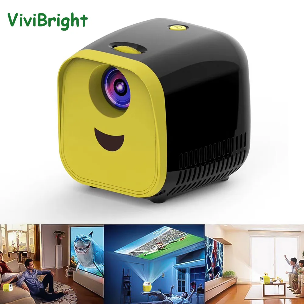 ViviBright портативный проектор Мини светодиодный Телевизор домашний мультимедийный проектор Мини проектор для детей Поддержка HDMI USD SD