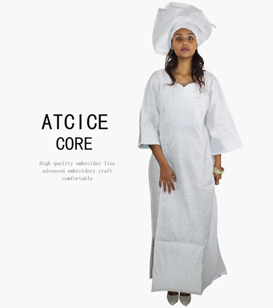 Африканские платья для женщин хлопок африканские бассейна riche вышитые традиционный дизайн длинное платье LA089