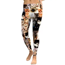 Модные леггинсы формы животных Кошки полноразмерная 3D-печать панк Для женщин леггинсы узкие брюки повседневные штаны, леггинсы# T