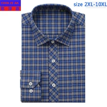Новое поступление модные высококачественные супер большие мужские платья с длинными рукавами рубашки в клетку Формальные Большие размеры 2XL3XL4XL5XL6XL7XL8XL9XL10XL
