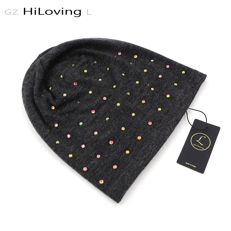 GZHilovingL Soft Cotton Winter Slouch Beanie For font b Womens b font Loose Diamond Slouchy Beanies