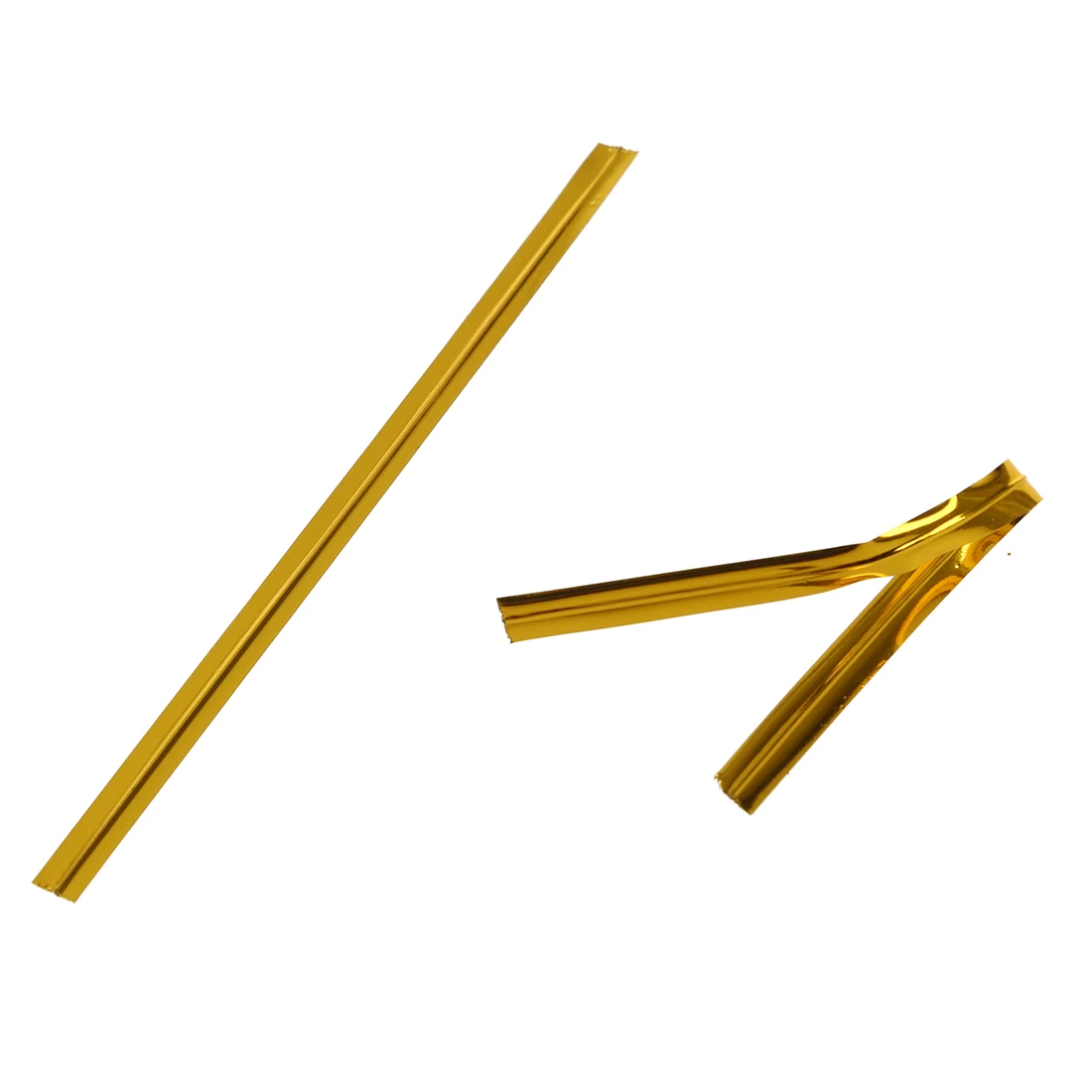 

100 Pcs Gold Metallic Twist Ties for Cello Candy Bags Party 8cm