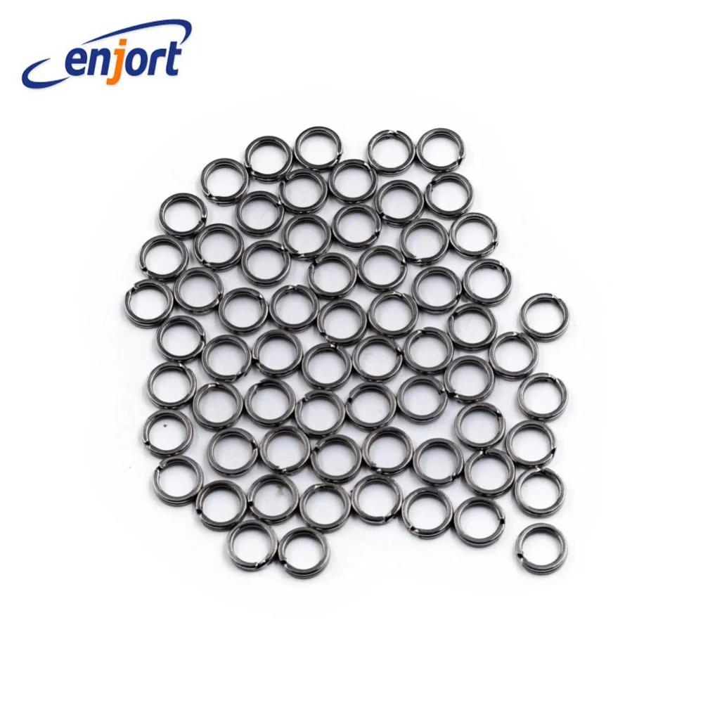 Enjort 50pcs/lot Fishing Split Ring Double Loop Lure Tackle Stainless Steel Connector for Blank Lures Crank bait Tools Walleye | Спорт и