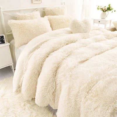 Flannel Short Plush Bedding Duvet Cover Set Nordic Style Bedding