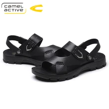 Camel Active/ г. модные стильные мужские повседневные сандалии на плоской подошве Мужские Пляжные Шлепанцы из спилитовой кожи в стиле ретро Мужская Летняя обувь в римском стиле