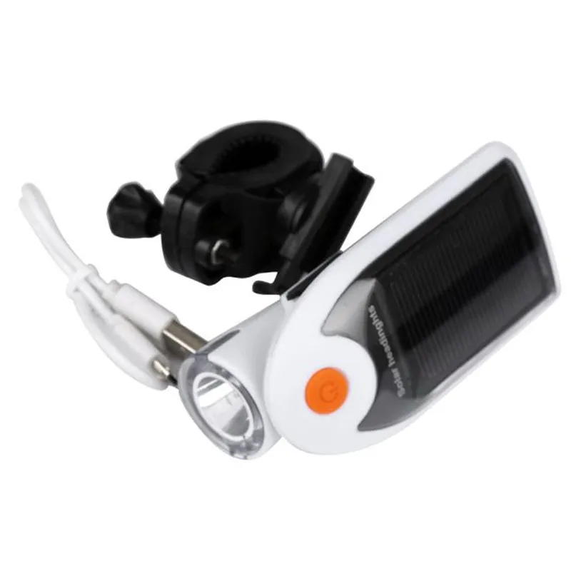 USB Solar charging bicycle light outdoor led light bulb USB Rechargeable Powerful bike lights 360 rotating lamp holder #2A30 (2)
