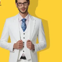 Модный костюм Terno Masculino из 3 предметов(куртка+ брюки+ жилет+ галстук), формальный прилегающий мужской костюм для свадебной вечеринки