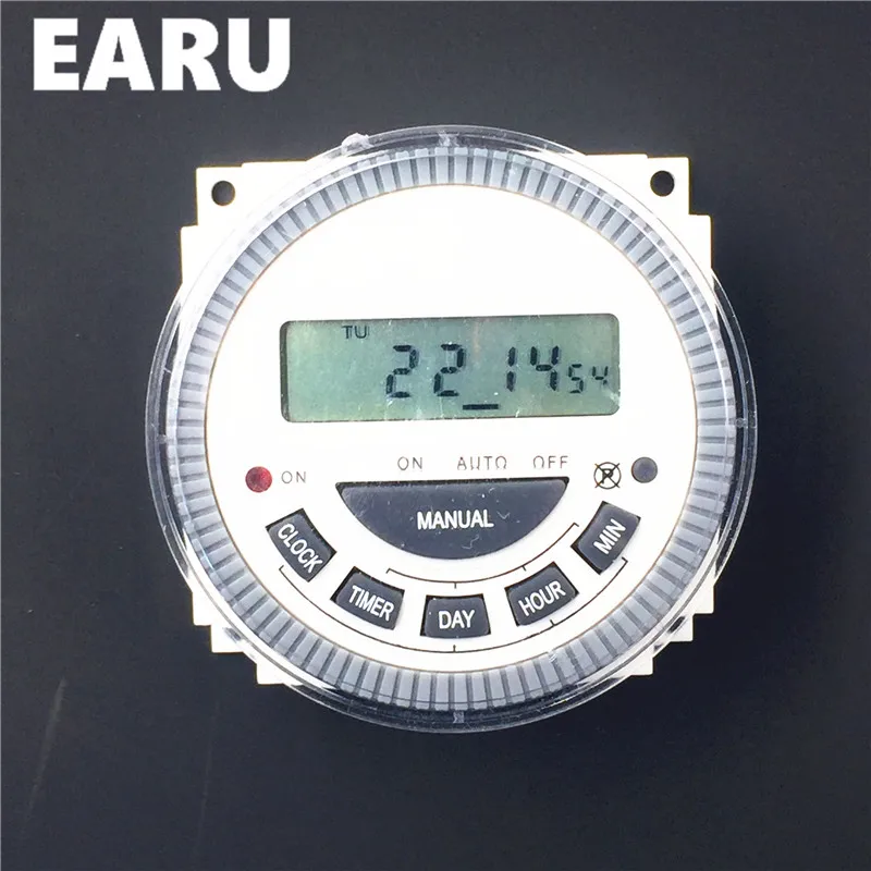 EARU TM619 AC 220V 230V 240V Digital LCD Power Timer Programmable Time
