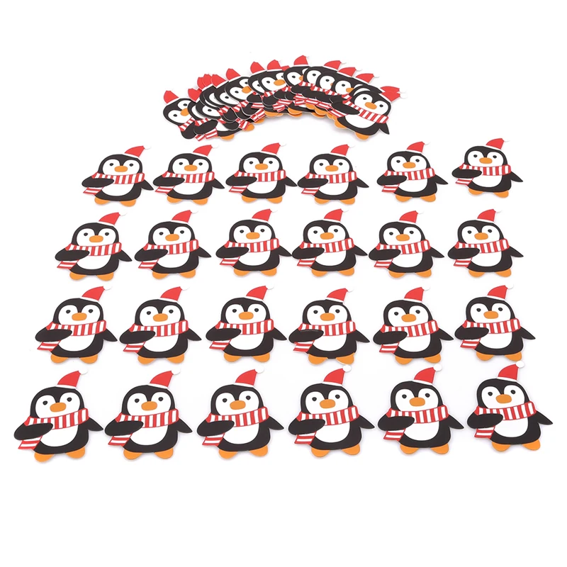 50Pcs Santa Claus Penguin Lollipop Christmas Card Lolly sugar-loaf Xmas Party Decorations Gift For Home 2018 Decorated