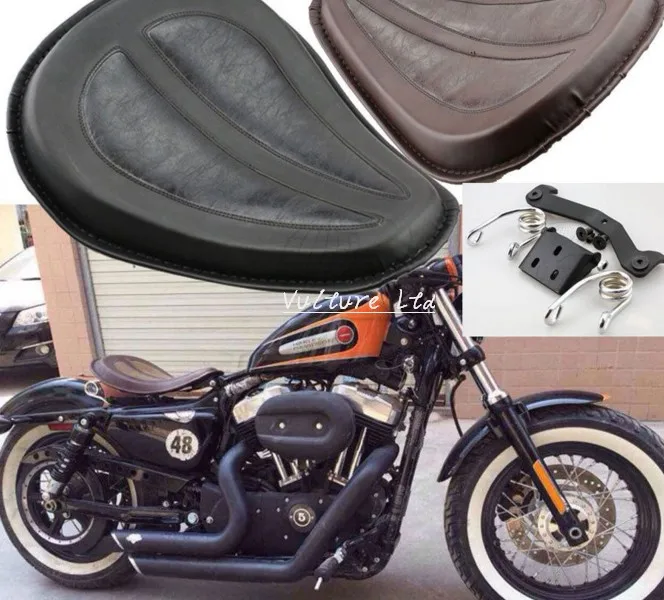 

Large Solo Seat + Brackets Spring for Harley Sportster XL1200 XL883 48 2004-2014