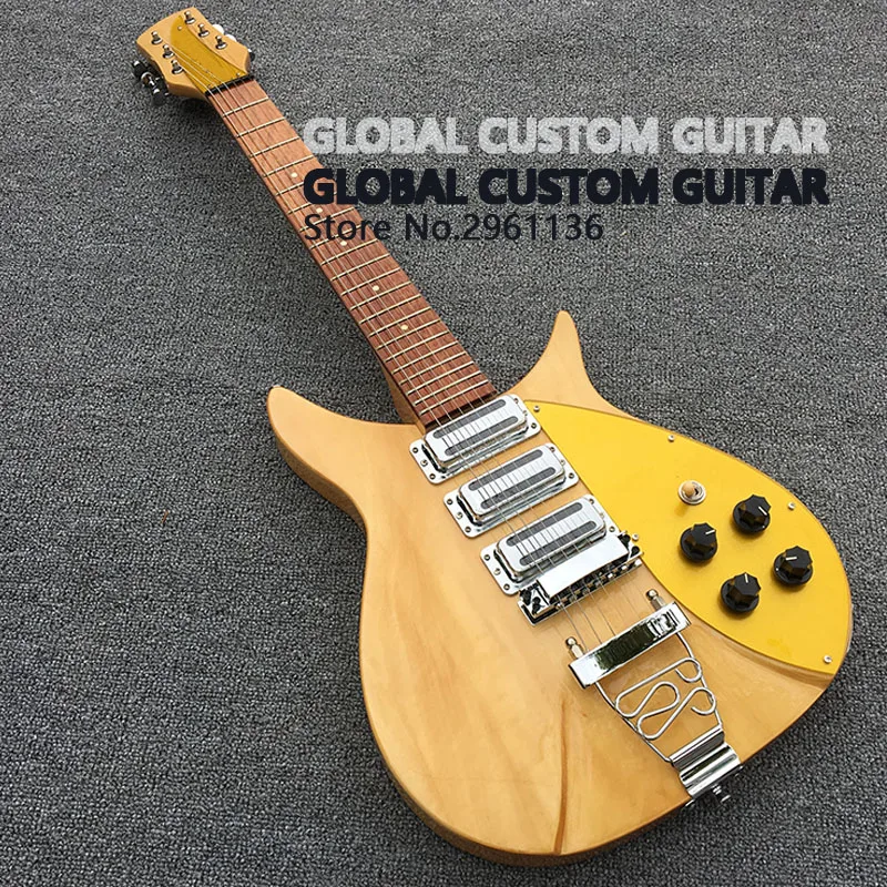 

High quality ricken electric guitar, original wood color,fixation Pull string board, Korean production of three pickup!