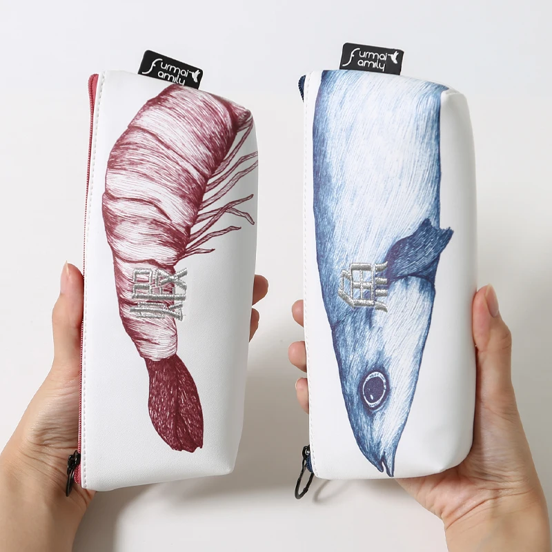 

Large capacity fish pen bag creative simple pencil box canvas bag of crucian carp