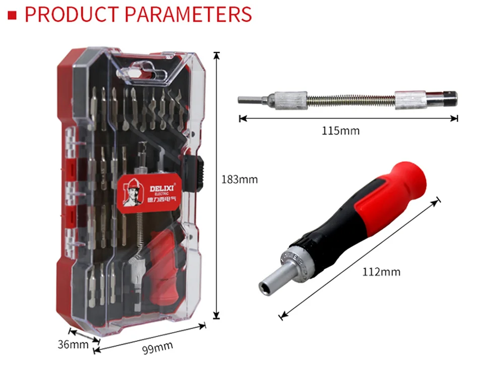 DELIXI 24 в 1 Набор прецизионных отверток, набор трещоток для ПК, сотового телефона, часов и магнитная рукоятка, набор инструментов