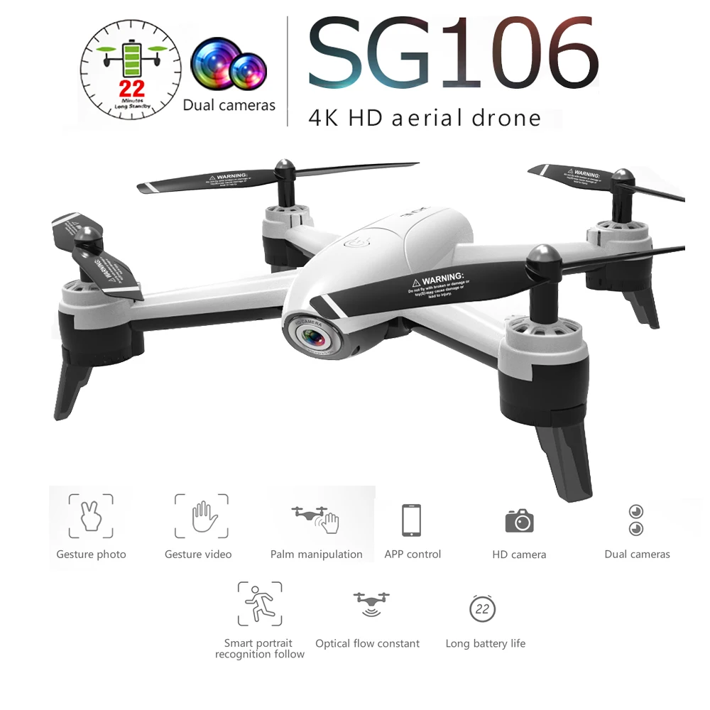 

SG106 RC Drone 4K Optical Flow 1080P HD Dual Camera WiFi FPV Real Time Aerial Video RC Quadcopter Helicopter VS S20 E58 XS816