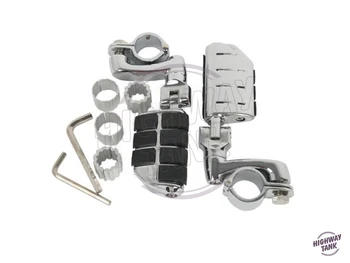

Universal 1 1/4" Chrome Foot Pegs Motorcycle Passenger Foot Rest case for Harley 32mm Engine Guard Crash Bar