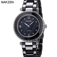 2017NAKZEN Top Brand Luxury Black Authentic Diamond Quartz Watch Waterproof Ladies Switzerland Import Movement Watch