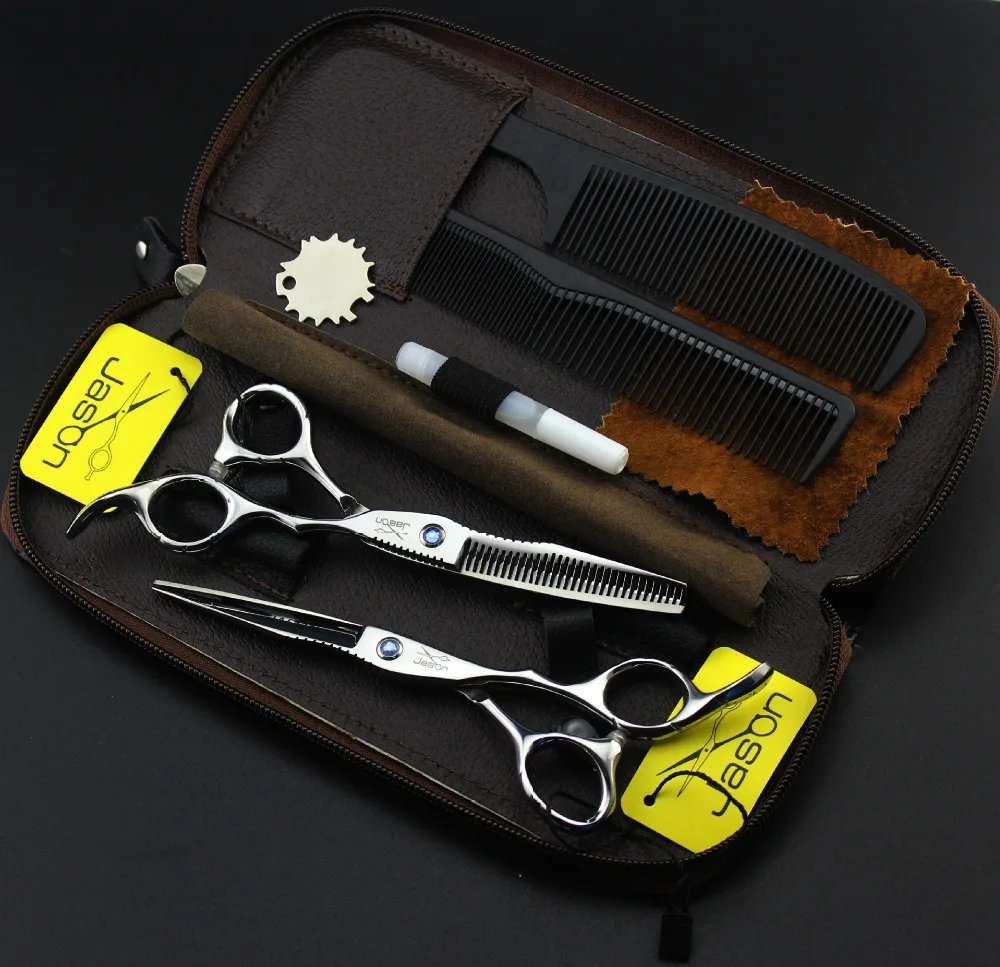 6inch Jason Straight Thinning Scissor Comb with Case Set Pet Grooming