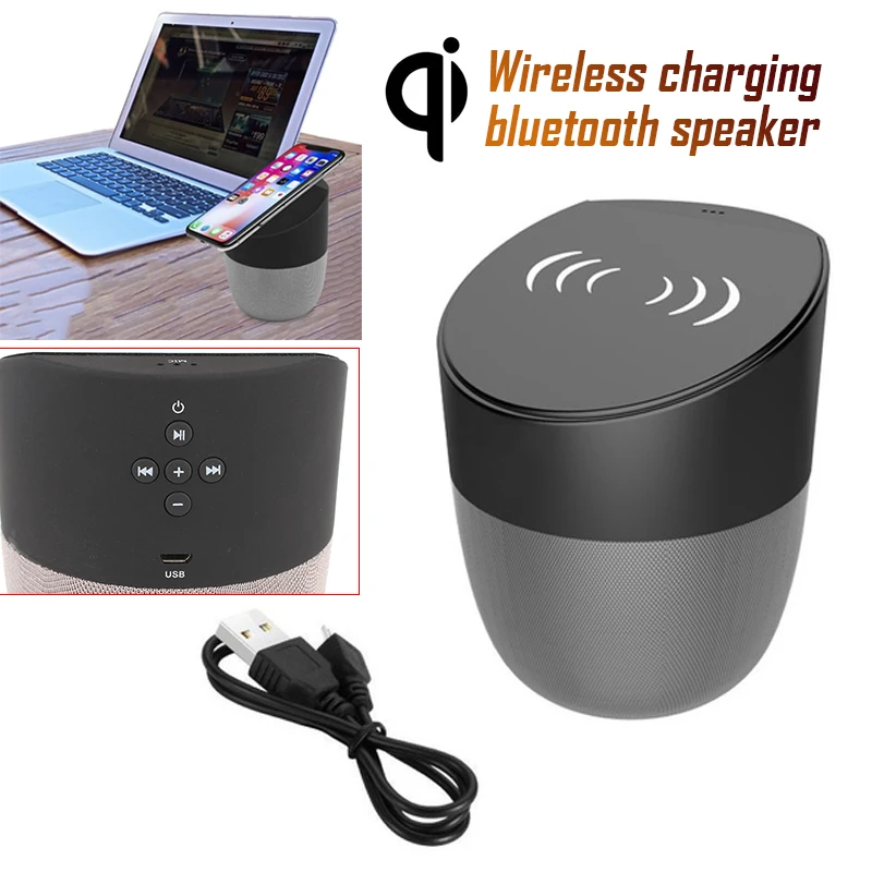 TWS Bluetooth динамик беспроводная зарядная Колонка Беспроводная зарядка мобильный