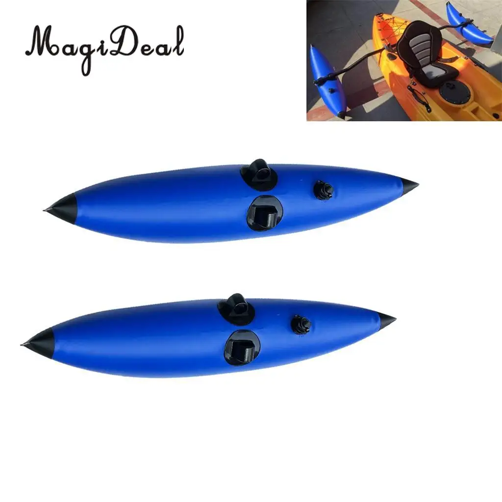 2 Pieces Premium Blue PVC Kayak Outrigger / Stabilizer Water Float Buoy for Boat Fishing Standing SUP Beginners