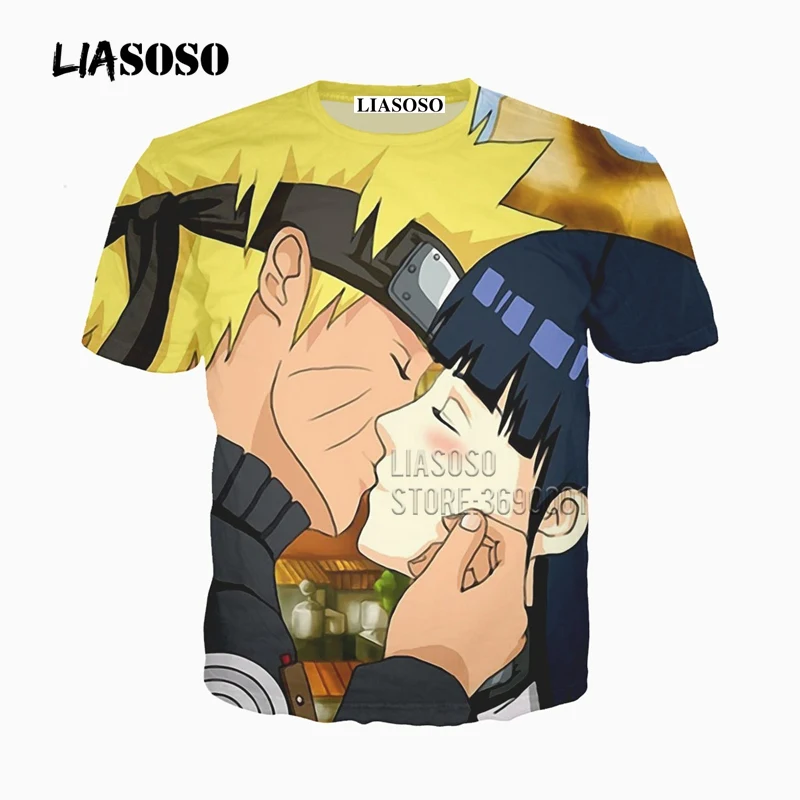 

LIASOSO 3D Print Women Men Anime NARUTO Hyuga Hinata Uzumaki Naruto O-neck Tshirt Summer T-shirt Pullover Casual Tops X2283