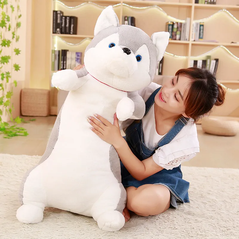

MIAOOWA 1PC Big Size Simulation Husky Dog Animal Plush Doll Kawaii Soft Pillow Doll Kids Toy Cute Dog Toy Children Birthday Gift