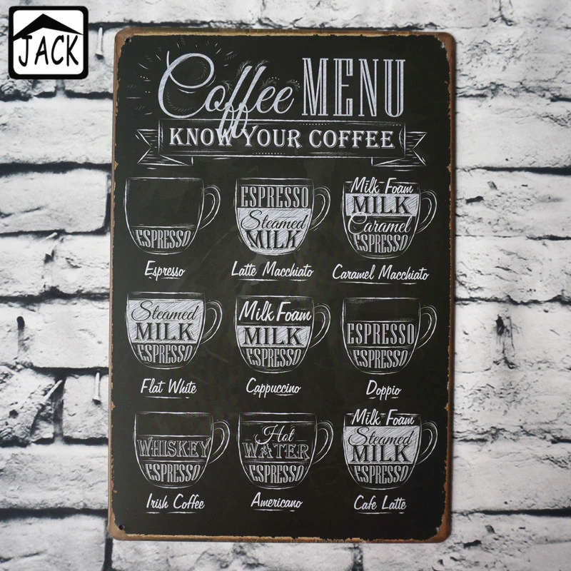 Coffee Shop Menu Signs