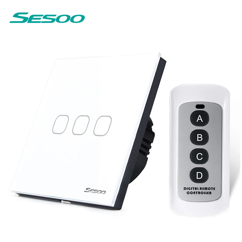 Sesoo Eu Uk Standard 3 Gang 1 Way Wireless Remote Control