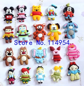 

New 20 pcs cartoon mix mickey minnie Planar PVC Embellishment Decor Flat back Decor, DIY Making A-28